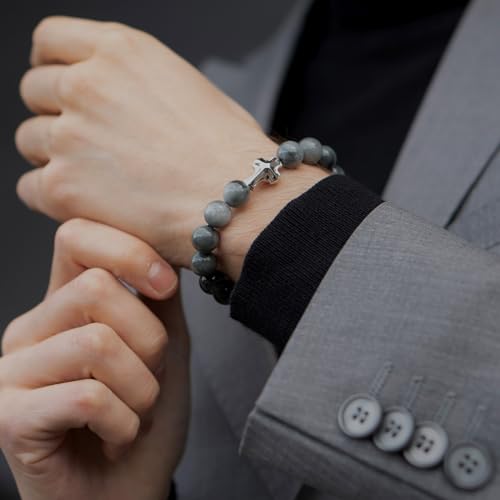 Pulsera AWNL de cuentas naturales para hombre miniatura 3