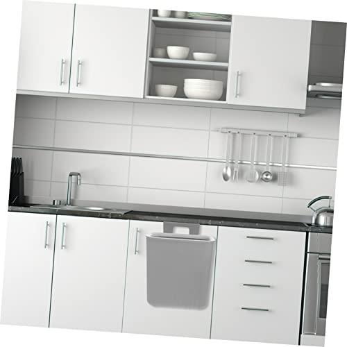 Caneca de basura rectangular colgante GLEAVI gris miniatura 2