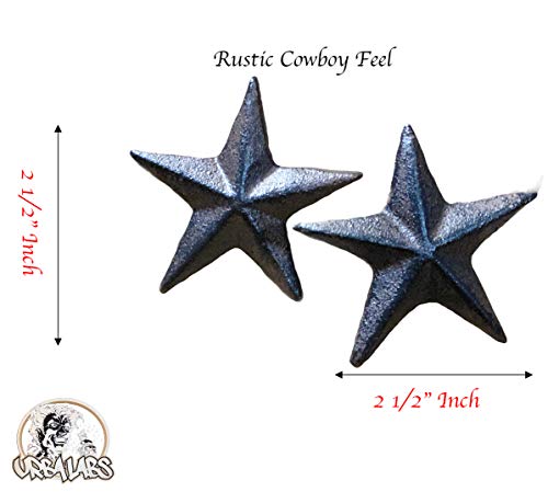 Urbalabs Western Rustic Large Country Star Cast Iron Kitchen Cabinet Rustic Brown Western Star Cabinet Knobs & Farmhouse 2.5 Inch Drawer Pulls Set Of 12 Knobs And Pulls #TOP2