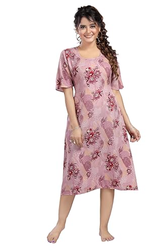 Image of CLOUD SOFT Stylish Women's Short Nighty | Premium Rayon Fabric | Soft Comfortable Everyday Night Dress - CS5002