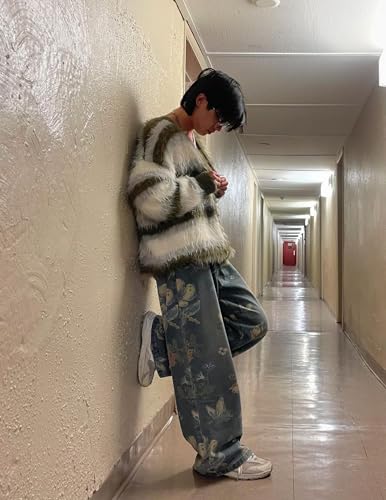 Aelfric Eden Plant Flower Print Baggy Jeans Men Harajuku Wide Leg Jeans Y2k Hip Hop Boyfriend Denim Pants4