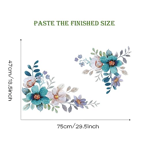 Sticker de pared vinílico con flor Daisy Gerbera azul-verde miniatura 6