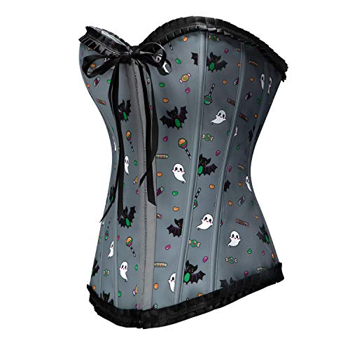 LittleForBig Vrouwen Lace Up Boned Overbust Corset Bustier Bodyshaper Top - Image 6