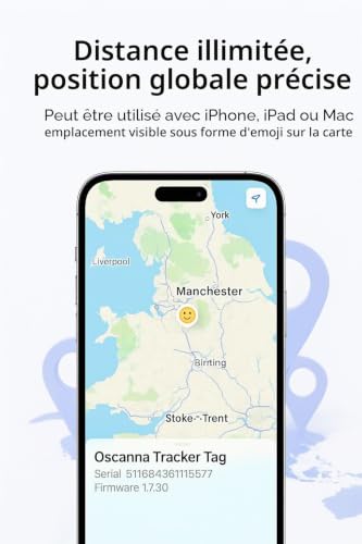 Oscanna Lot de 4 étiquettes de suivi compatibles avec Apple Find My Like Airtag (iOS uniquement) – vue 6