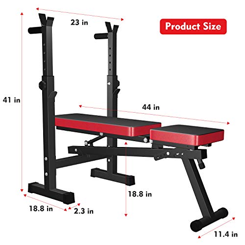 OTEKSPORT Weight Bench with Adjustable Barbell Rack, Multi-Functional Fitness Equipment, Folding Bench Press for Home Strength Training, Full Body Workout - Home Fitness Guru OTEKSPORT Weight Bench with Adjustable Barbell Rack, Multi-Functional Fitness Equipment, Folding Bench Press for Home Strength Training, Full Body Workout - Image 7