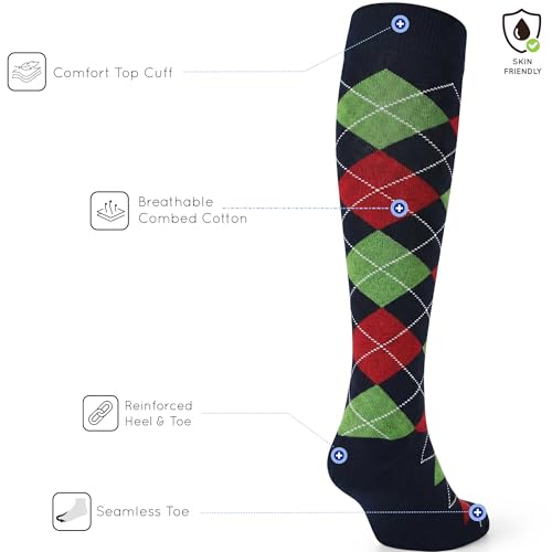 Image of Mysocks Unisex Knee High Long Socks Argyle