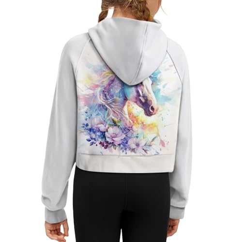 Sweatshirts for Teen Girls Graphic Hoodies Zip Up Pullover Cute Clothes for Kids Fall Jackets with Pockets 5-143