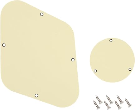 Banworks 3 Ply Les Paul Backplate Cavity Cover and Control Switch Rear Plate Cover Set for Gibson Standard and Custom Les Paul LP JT/HGB-03 Cream