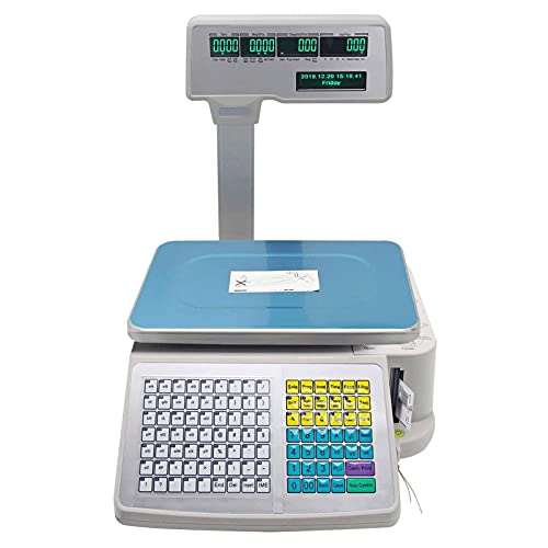 Báscula electrónica comercial con impresión y pantalla dual 5 ventanas 6kg