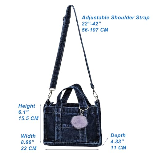 Image of SoonerCozer Crossbody Denim Purse Fashion Small Hobo Bag Stylish Handbag Tote Bag for Women