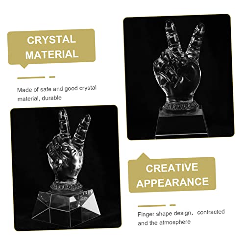 Image of balacoo Trophy Medal Thumbs up Trophy Award Accessory Awards Shaped Decor Clear Thumb Trophy Award Trophy First