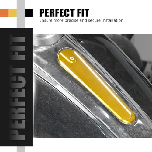 Image of NICECNC Gold Fuel Tank Decorative Plate CNC Laser Cutting Dash Insert Panel Compatible with Harley Street Glide FLHX 2017-2023, Street Glide Special FLHXS 2017-2020, Replacement for 14100855