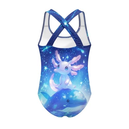 Image of Xpyiqun Swimsuit for Girls One Piece Bathing Suits Size 5-14 Sleeveless Swimwear Cross Shoulder Strap Swimming Wear