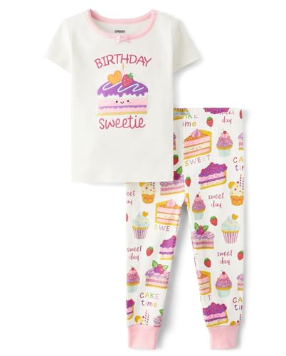 Gymboree Unisex Kid's and Toddler Birthday Gymmie Short Sleeve Top and Pant Cotton 2-Piece Pajama Sets