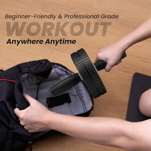 Image of Jaspo AB Drive Abs Roller Wheel with Stainless Steel Rod for Men & Women - Core Strength Training Abdominal Workout Equipment for Home Gym