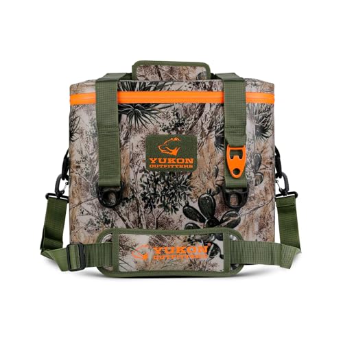 Yukon Outfitters 30 Can Tech Cooler Bag, 54-Liter Durable TRU Welded Leakproof Insulated Outdoor Camping Boating Meal & Drink Lunchbox w/Airtight Zippers, Padded Carry Handle & Shoulder Strap