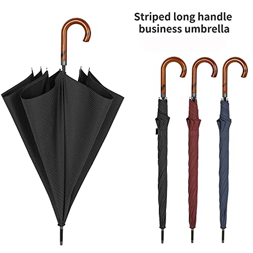 TIME LOVER Stick Umbrella Oversize Windproof Umbrella Wooden Hook Handle J Stick Automatic Open Fast Drying Umbrella for… - Image 7