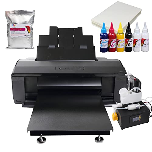 AOK Printer A3+ White Ink Circulation System Width 13inch DTF Printer Machine Direct Transfer Film L1800 Converted for DIY Print T-Shirts/Hoodie/BGS/Pillow etc. （6X 100ml Ink+100pcs Film+Powder - Thumbnail 4
