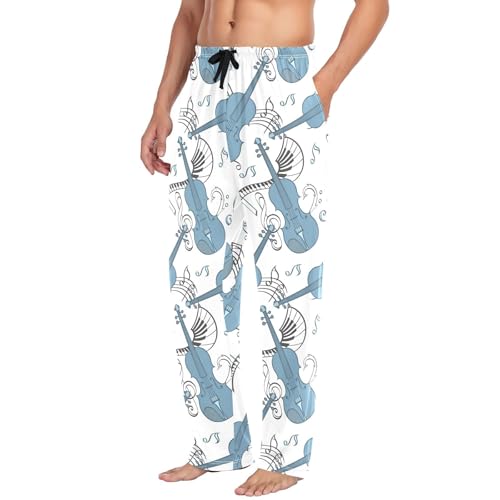 susiyo Violin Men's Pajama Pants Cotton Pajama Bottoms Sleepwear PJ Pants Lounge Pants with Pocket Drawstring4