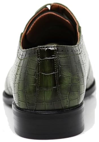 Image of Gator3N Men's Alligator Crocodile Print Oxfords Fashion Lace Up Dress Shoes