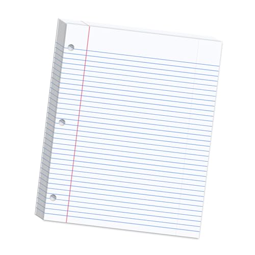 Feuilles lignées pour classeur à 3 anneaux : lot de 200 recharges format universel