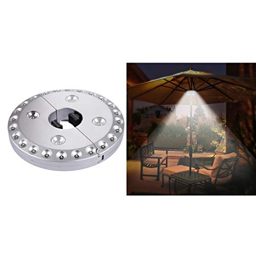 Homyl Luz branca do pólo do guarda-chuva do diodo emissor de luz do pátio para o gramado do jardim d