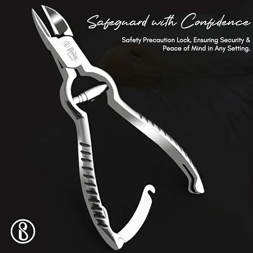 Beauté Secrets Large Heavy Duty Toe Nail Clippers for Thick Nails, Manicure & Pedicure, Double Barrel Spring. Super Sharp Curved Stainless Steel 20mm Tip, Silver - Image 7