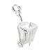 Traditioneller Einkaufswagen Korb Sterling Silber Charm .925 x 1