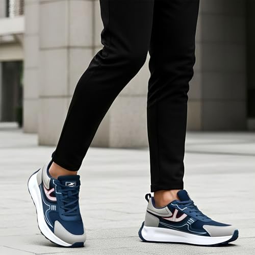 Image of BRUTON Nexor-606 Men's Running Shoes | Lightweight Sports Shoes for Men | Comfortable Walking Jogging Gym Shoes | Breathable Lace-Up Training Footwear