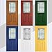 Pushglossy Entry Door Glass Insert White Exterior Front Door Window Inserts Replacement Kit for Home Improvement(22 x 36,Saratoga)