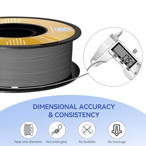 Image of Kingroon Matte PLA Filament 1.75mm 3D Printer Filament Matte Filament 1kg Dimensional Accuracy + /- 0.02 mm (Matte Gray)