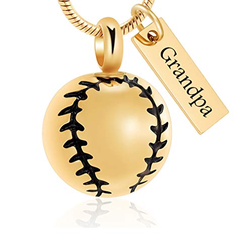 image for memorial jewelry Stainless Steel 20mm Baseball Memorial Urn Jewelry Pe