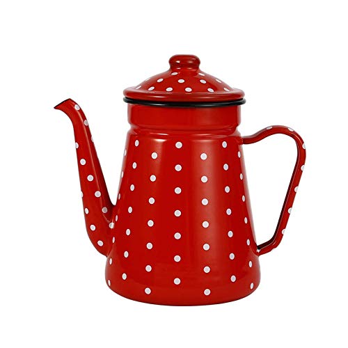 Pevfeciy Cafetera De Esmalte 1,2L, Olla De Café para Acampar, Cafetera Pequeña, Olla De Café Superior, Acero Esmaltado, Hervidor De Tetera para Estufa De Gas Y Cocina De Inducción,#6