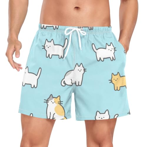 Bañador de gato azul para hombre con secado rápido ligero de playa