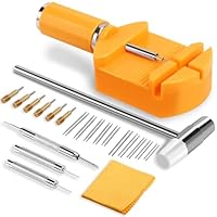 HECHIO Kit de remoção de elos de relógio, ferramenta profissional de substituição de pulseira de relógio, 10 barras de mola sobressalentes e 10 pinos contrapaceiros, 1 martelo de cabeça dupla, 6 pinos