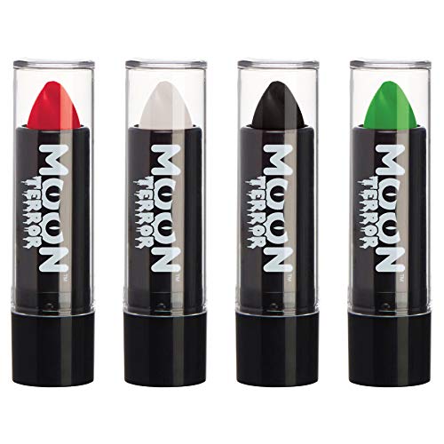 Moon Terror - Rouge A Levres De Maquillage Halloween - 5g - Creez Facilement Des Motifs Sinistres Comme Un Pro ! - Assortiment de 4 couleurs Cover