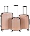 Rockland Luggage 3 Piece Abs Upright Luggage Set, Champagne, Medium