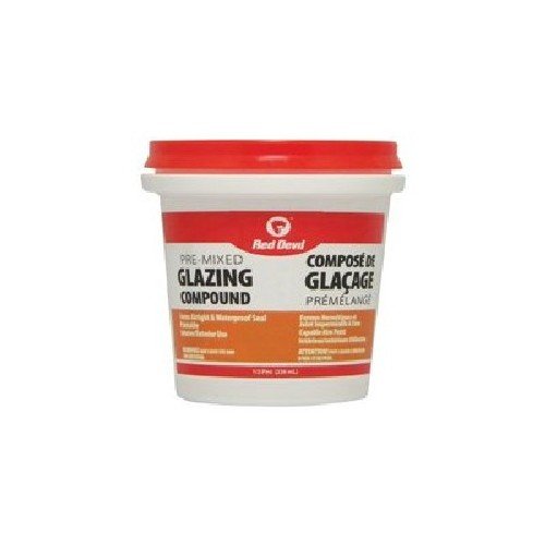 Red Devil 00125ca Glazing Compound White Tub, 1/2pt Latex Caulk