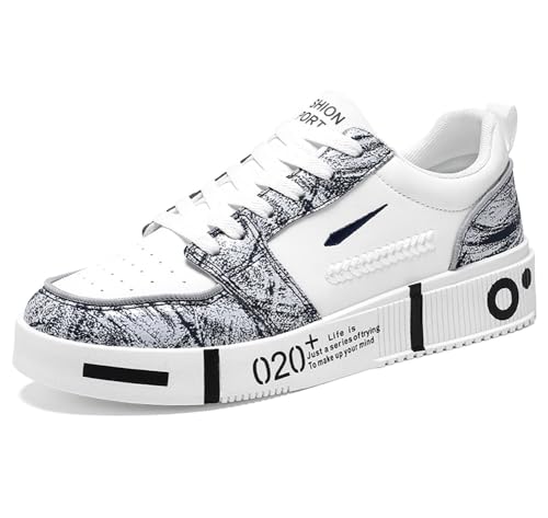 YAXE Men's Sneakers Comfortable Breathable Lightweight Fashion Casual Walking Shoes