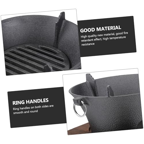 Grille robuste sur poêle extérieur en fer noir pour cuisson au feu