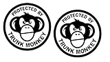 2 Pack - Protected by Trunk Monkey - No Tresspassing - Funny Decal5.5 Width by 5.5' Height HGC3324.01 Black