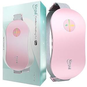 Slimpal Menstrual Heating Pad for Cramps, FSA HSA Eligible Approved, Portable Cordless Heating Pad for Period Pain Relief Electric Heat Belt, Up to 8 Hours Constant Working,Gifts for Women Girl, Pink