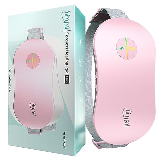 Slimpal Fascia Riscaldante Dolori Mestruali, Portatile Cintura Riscaldante Elettrica Indossabile, Lavoro Costante, Regali per Donne Ragazze, Rosa