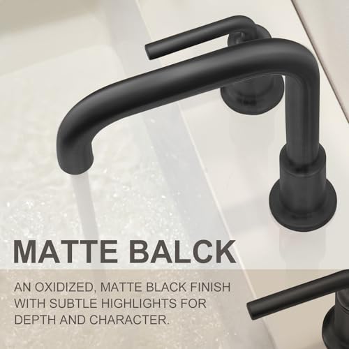 Lavaodoroblackbathroomfaucet3hole8inchwidespreadbathroomfaucetmatteblack2handlebathroomsinkfaucetwithdrainassemblysupplylinefaucetforbathroomsinkbf503mb  Urban Country Home Decor Lava odoro black bathroom faucet 3 hole 8 inch widespread bathroom faucet matte black 2 handle bathroom sink faucet with drain assembly supply line faucet for bathroom sink bf503 mb  urban country home decor