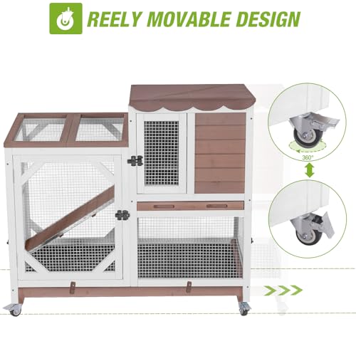 image for Gutinneen 2-Story Rabbit Hutch with Chew-Proof Ramp & Leak-Proof Trays