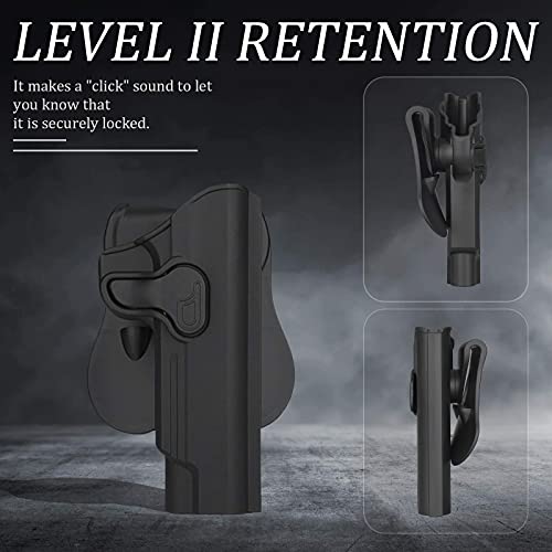 1911 Full Size Holster 5 Inch, Owb Holsters For Colt 1911 / Elite Force 1911 / Kimber 1911 / Rock Island Armory 1911 / Springfield 1911 - Index Finger Released | Adjustable Cant | Autolock -Right Hand #TOP3