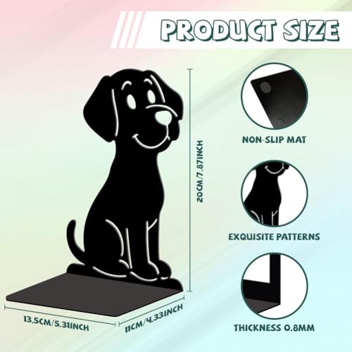 Image of Metal Dog Bookends Set of 2, Heavy Duty Decorative Metal Bookends for Shelves & Desk, Cute Puppy Book Holder Stand, Non-Slip Book Organizer for Table, Office Home Decor Gifts for Book Lovers