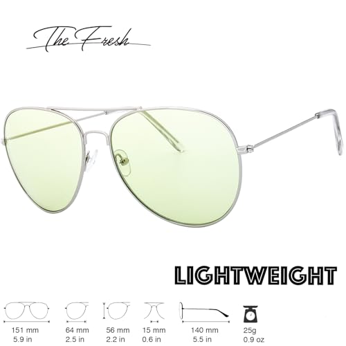 Image of The Fresh Classic Aviator Frame Light Color Lens XL Oversized Sunglasses Gift Box