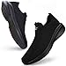 Giniros Zapatillas Slip On Running Hombre Zapatos Deporte Correr Jogging Caminar Bambas Deportivas Hombre Casual Gimnasio Fitness Gym Atlético Trekking Tenis Transpirables Sneakers, Negro 42EU