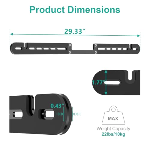 Image of WALI Soundbar Wall Mount, Designed for Sonos Arc, Low Profile Sound Bar Mount Bracket Under TV with Hardware KitiA'Easy to Install (SON003-B), Black
